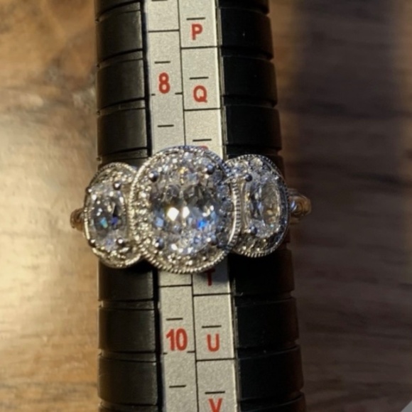 Tacori Diamonique Epiphany in Bloom Platinum Clad 925 Ring Size 9 - Picture 5 of 5